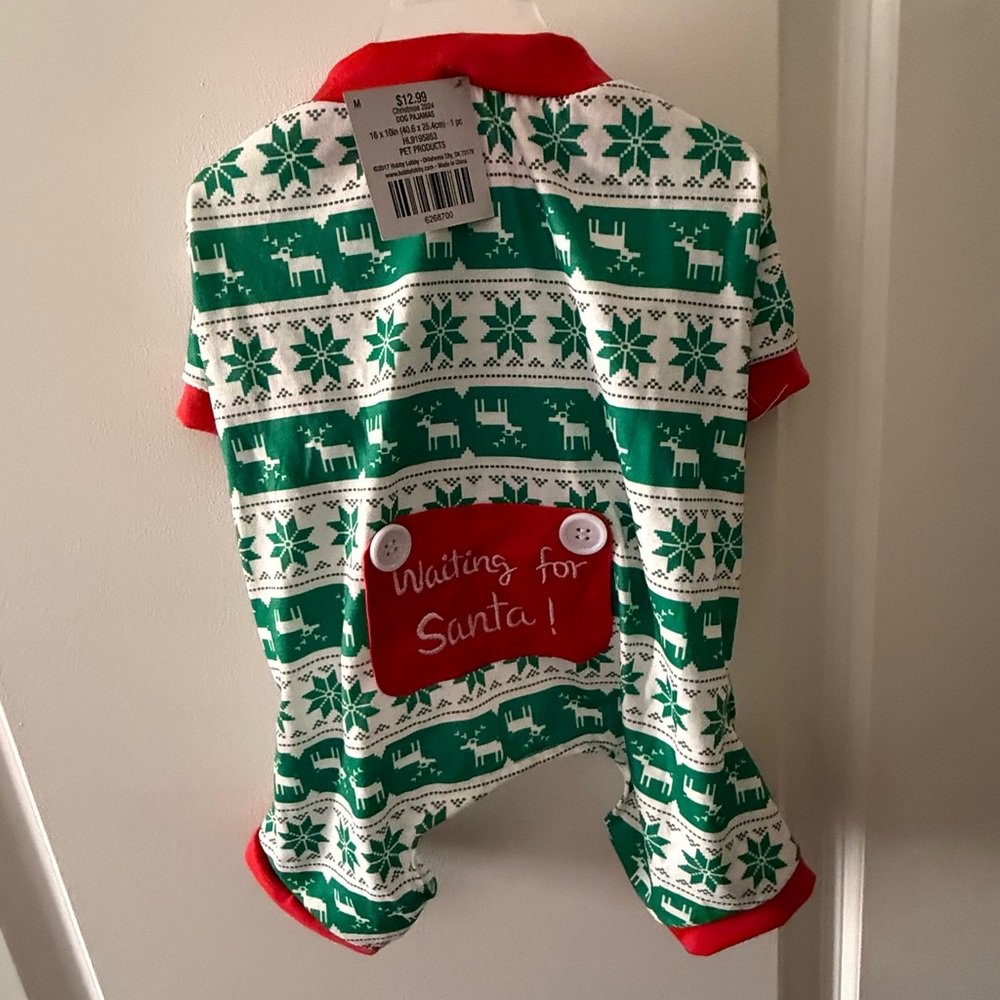 Festive Green and Red Pet Pajamas